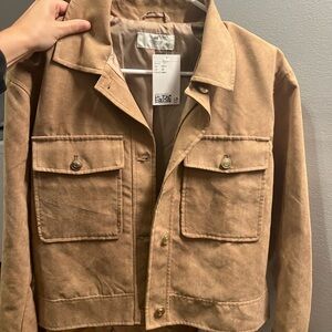 H&M suede Button-Up Coat